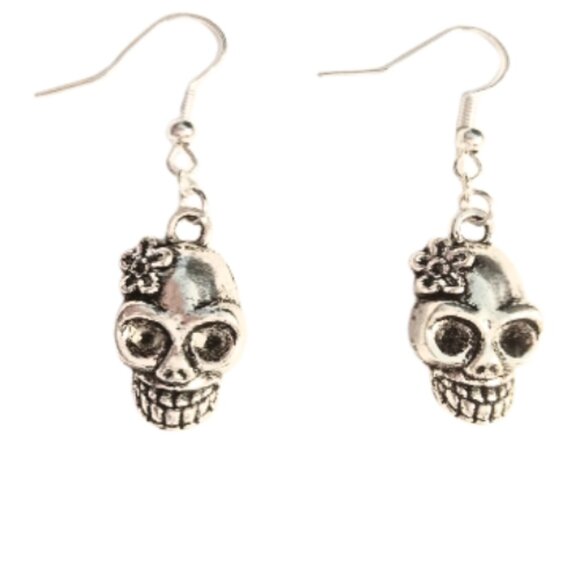 Dia De Los Muertos Sugar Skull Earrings - Picture 1 of 5
